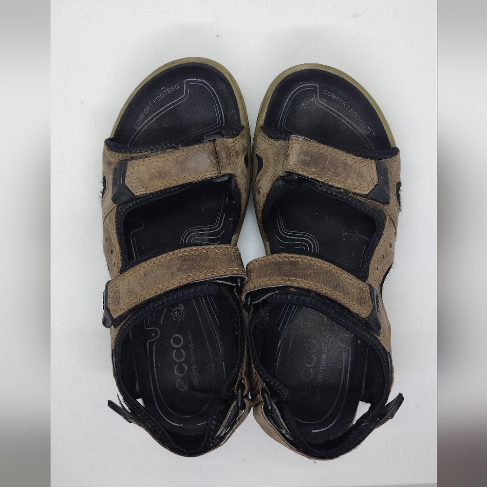 Men’s Ecco Offroad Lite Sandals Men's 7 Brown Leather Comfy Outdoor Camping - Picture 4 of 11